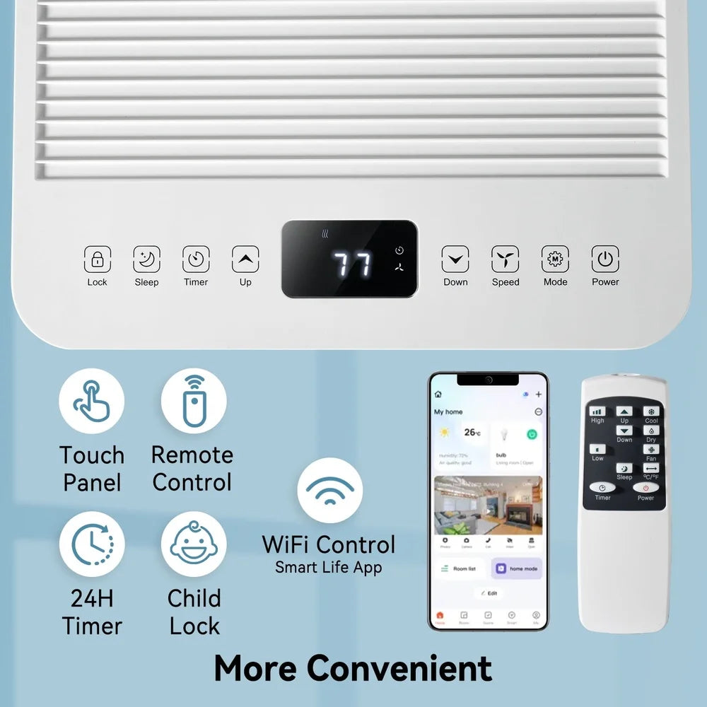 10000 BTU Smart Portable Air Conditioner with WiFi and Dehumidifier