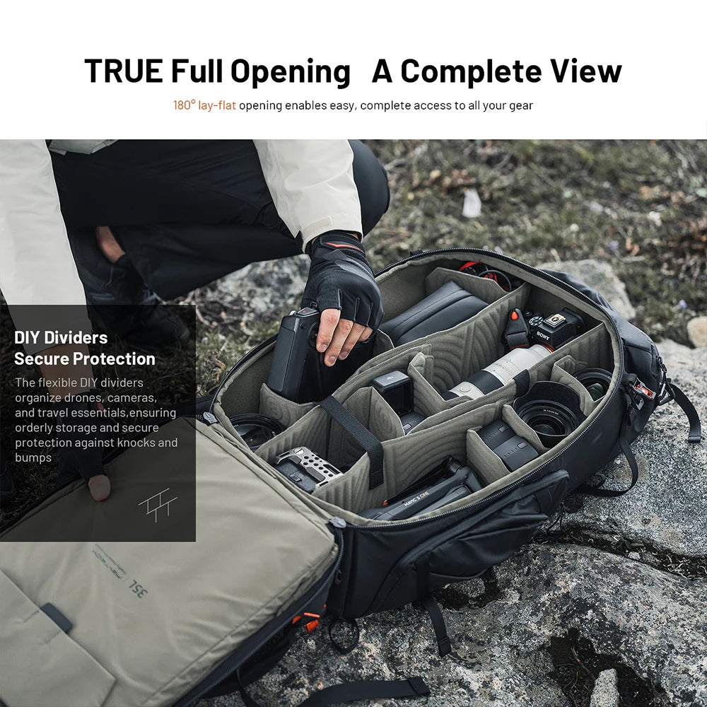 PGYTECH OnePro Focus Backpack 25L 35L for Outdoor Travel Photography DSLR Cameras Tripod DJI Drones