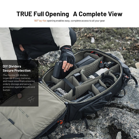 PGYTECH OnePro Focus Backpack 25L 35L for Outdoor Travel Photography DSLR Cameras Tripod DJI Drones