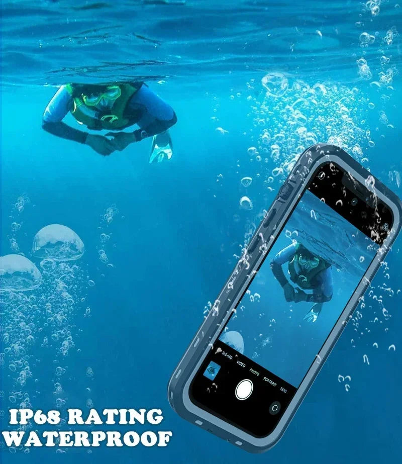 Waterproof Phone Case IP68 Dustproof Diving Cover for iPhone 16 15 14 Plus 13 12 11 Pro XS Max XR