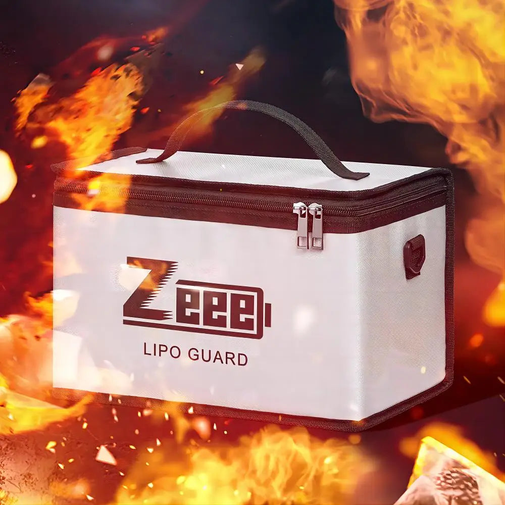 Zeee Lipo Safe Bag Fireproof Storage Pouch for Battery Charging with Adjustable 10-Cell Capacity
