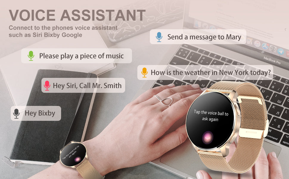 Smart Watch for Women Answer/Make Call Fitness Tracker for Android and iOS Phones Waterproof  with 1.32" HD Full