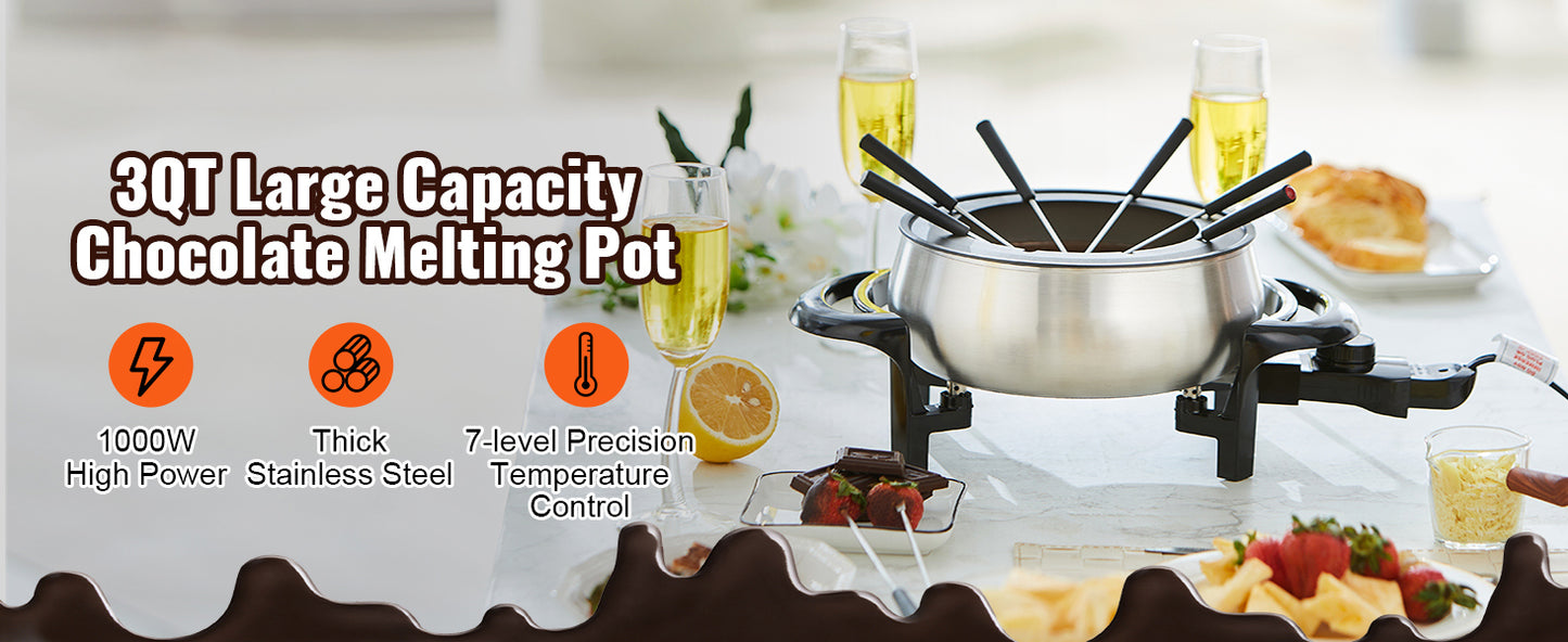 SucceBuy  1000W Electric Fondue Pot 3Qt