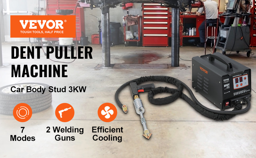 VEVOR Stud Welder Dent Repair Kit 3000W 110V Spot Welder Dent Puller 7 Models Spot Welding Machine for Car Body Dent Repair